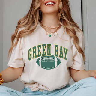Green Bay With Football Bella Graphic Tee - Limeberry Designs