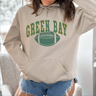 Green Bay With Football Graphic Hoodie - Limeberry Designs