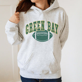 Green Bay With Football Graphic Hoodie - Limeberry Designs