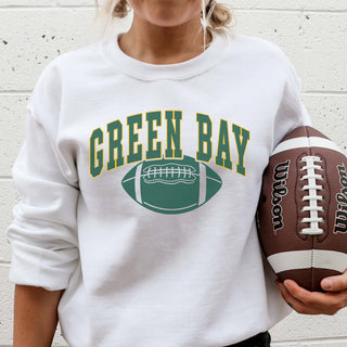 Green Bay With Football Graphic Sweatshirt - Limeberry Designs
