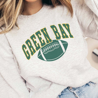 Green Bay With Football Graphic Sweatshirt - Limeberry Designs
