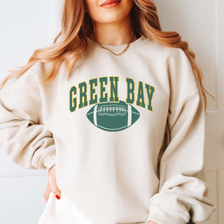 Green Bay With Football Graphic Sweatshirt - Limeberry Designs