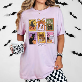 Halloween Stamp Collage Bella Graphic Tee - Limeberry Designs