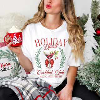 Holiday Spirit Cocktail Club Comfort Color Graphic Tee - Limeberry Designs