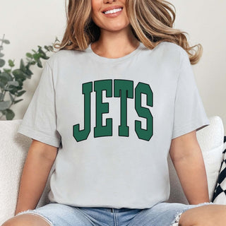 Jets Collegiate Letter Bella Graphic Tee - Limeberry Designs