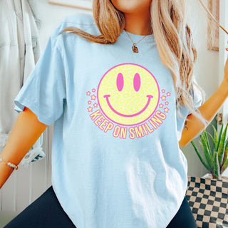 Keep On Smiling Comfort Color Wholesale Tee - Fast Shipping - Limeberry Designs