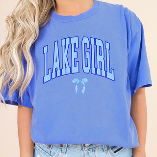 Lake Girl With Bow Comfort Color Tee - Limeberry Designs