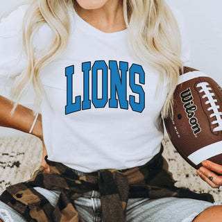Lions Collegiate Letter Bella Graphic Tee - Limeberry Designs