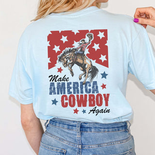 Make America Cowboy Again Back Design Comfort Color Wholesale Tee - Fast Shipping - Limeberry Designs