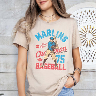 Marlins Vintage Baseball Team Graphic Tee - Limeberry Designs