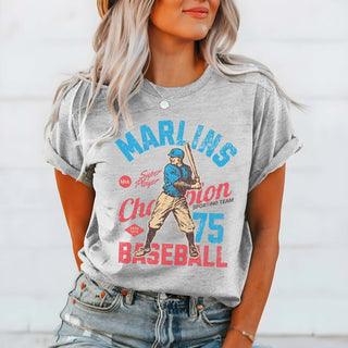 Marlins Vintage Baseball Team Graphic Tee - Limeberry Designs