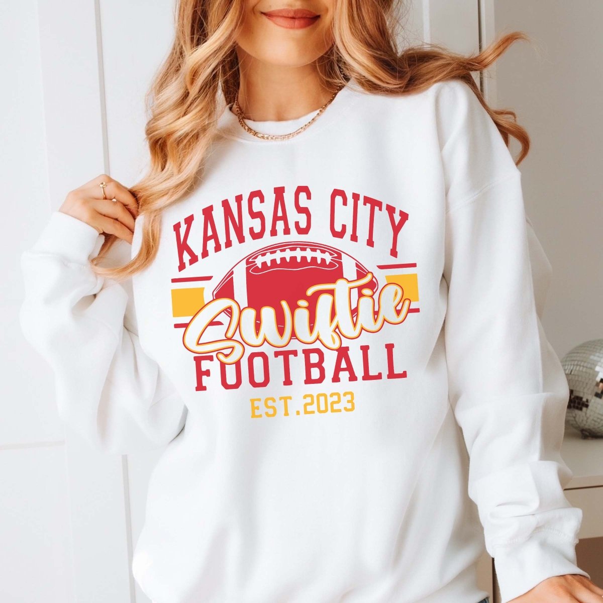 MEDIUM Swiftie Football Sweatshirt - Limeberry Designs