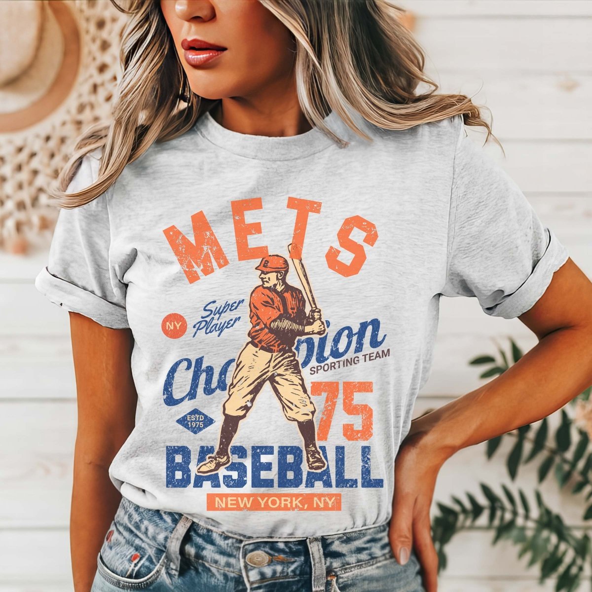 Mets Vintage Baseball Team Tee - Limeberry Designs