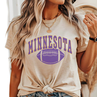 Minnesota With Football Bella Graphic Tee - Limeberry Designs