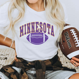 Minnesota With Football Bella Graphic Tee - Limeberry Designs