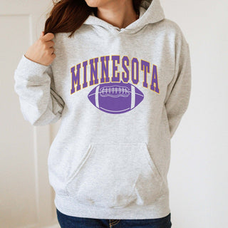 Minnesota With Football Graphic Hoodie - Limeberry Designs
