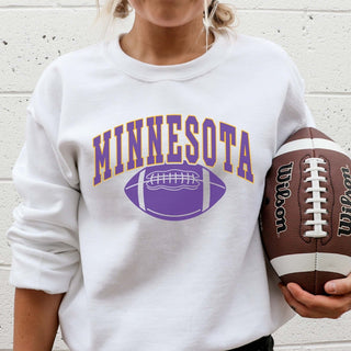 Minnesota With Football Graphic Sweatshirt - Limeberry Designs
