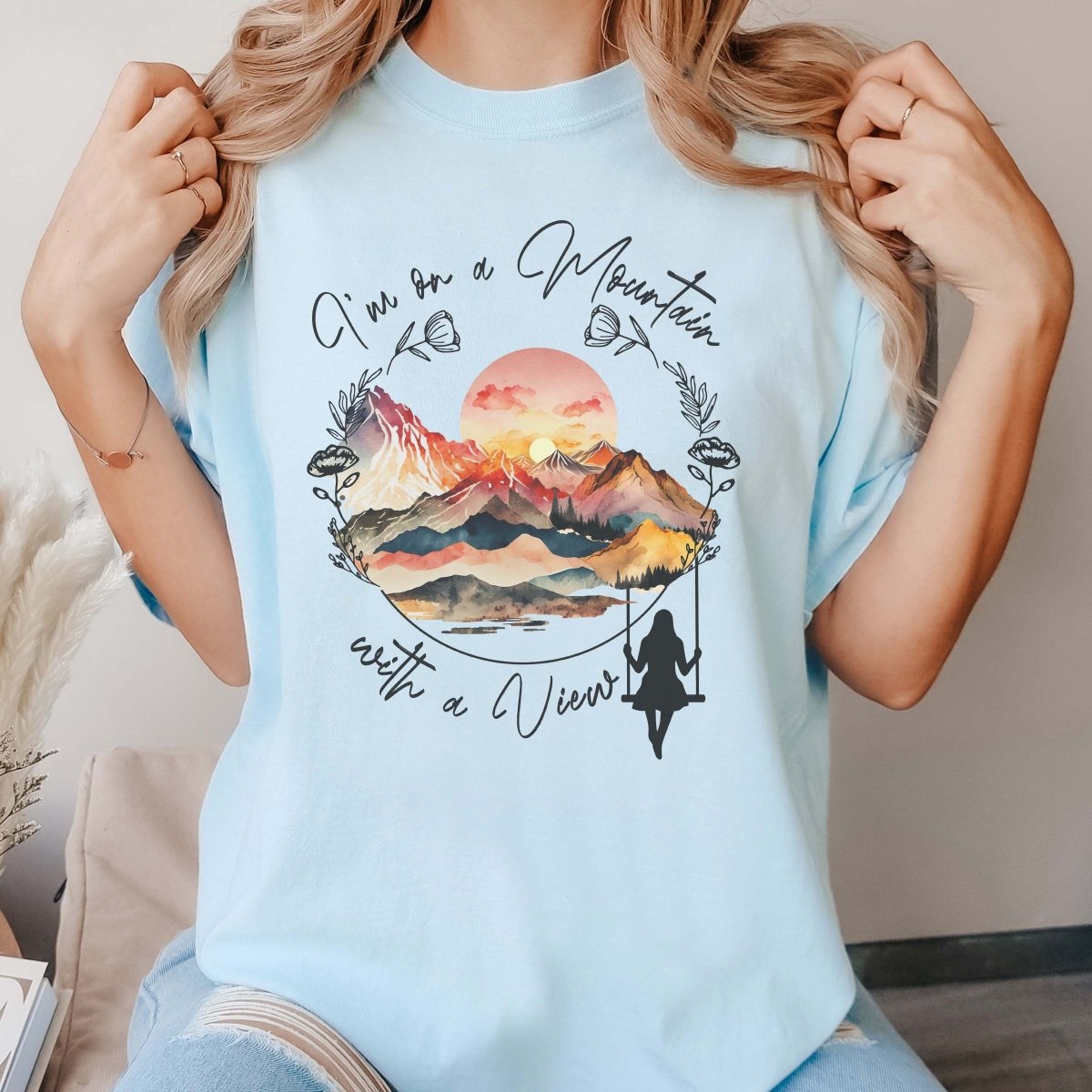 Mountain With A View Comfort Color Tee - Limeberry Designs