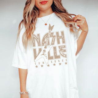 Nashville Tennessee Guitar Comfort Color Tee - Limeberry Designs