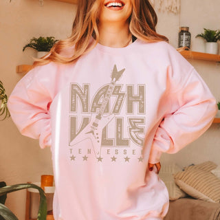 Nashville Tennessee Guitar Sweatshirt - Limeberry Designs