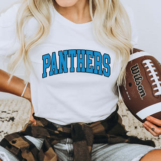 Panthers Collegiate Letter Bella Graphic Tee - Limeberry Designs