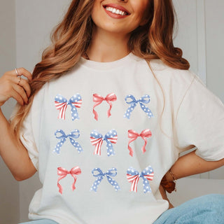 Patriotic Bow Collage Comfort Color Wholesale Tee - Trendy Item - Limeberry Designs