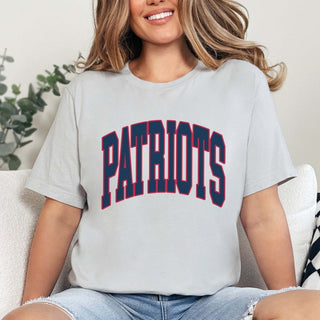 Patriots Collegiate Letter Bella Graphic Tee - Limeberry Designs