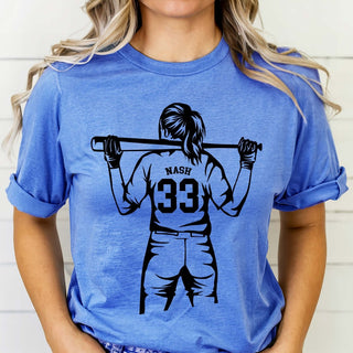 Personalized Softball Player Bella Graphic Tee - Limeberry Designs