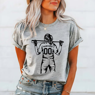 Personalized Softball Player Bella Graphic Tee - Limeberry Designs