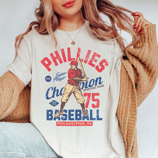 Phillies Vintage Baseball Team Tee - Limeberry Designs