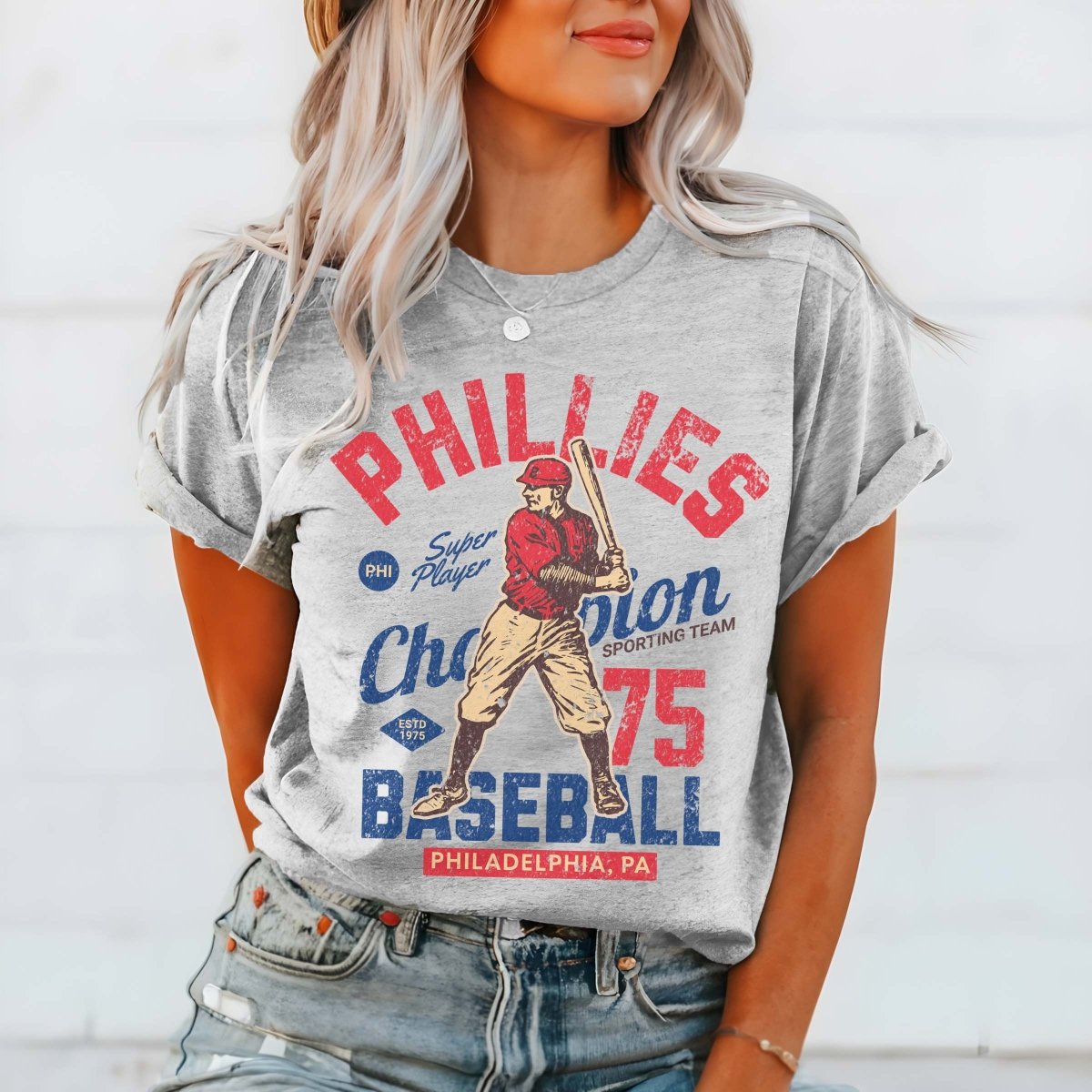 Phillies Vintage Baseball Team Wholesale Tee - Rapid Shipping - Limeberry Designs