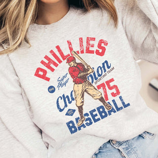 Phillies Vintage Baseball Wholesale Graphic Sweatshirt - Fast Shipping - Limeberry Designs