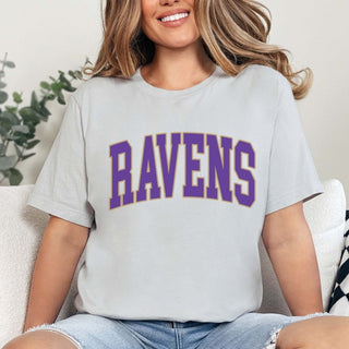 Ravens Collegiate Letter Bella Graphic Tee - Limeberry Designs