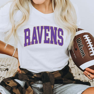 Ravens Collegiate Letter Bella Graphic Tee - Limeberry Designs