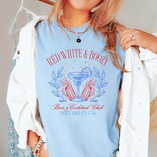 Red White & Boozy Cocktail Club Comfort Color Wholesale Tee - Quick Shipping - Limeberry Designs
