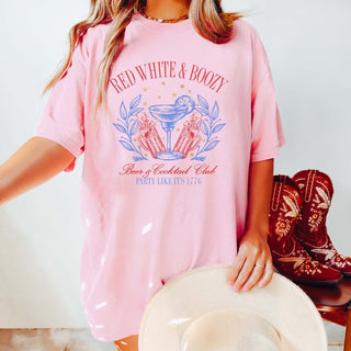 Red White & Boozy Cocktail Club Comfort Color Wholesale Tee - Quick Shipping - Limeberry Designs