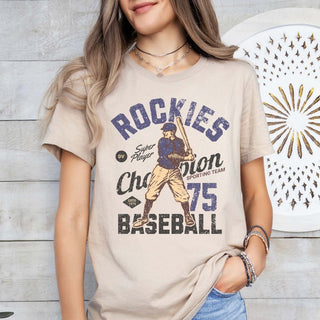 Rockies Vintage Baseball Team Graphic Tee - Limeberry Designs