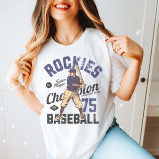 Rockies Vintage Baseball Team Graphic Tee - Limeberry Designs