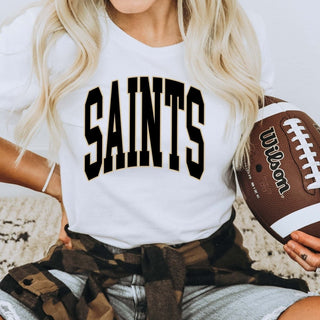 Saints Collegiate Letter Bella Graphic Tee - Limeberry Designs