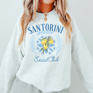 Santorini Greece Social Club Sweatshirt - Limeberry Designs