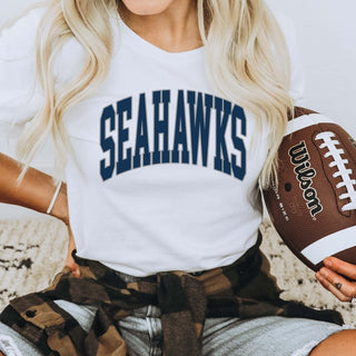 Seahawks Collegiate Letter Bella Graphic Tee - Limeberry Designs