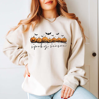 Spooky Season Pumpkins & Bats Graphic Sweatshirt - Limeberry Designs