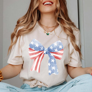 Stars and Stripes Bow Tee - Limeberry Designs