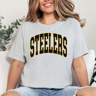 Steelers Collegiate Letter Bella Graphic Tee - Limeberry Designs