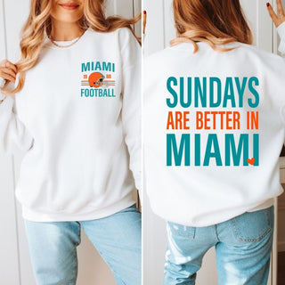 Sundays Are Better In Miami Graphic Sweatshirt - Limeberry Designs