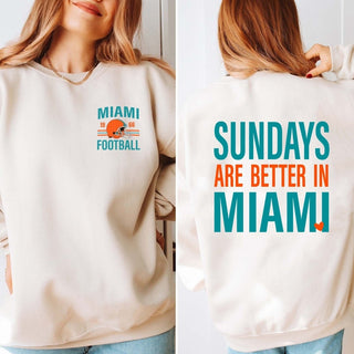 Sundays Are Better In Miami Graphic Sweatshirt - Limeberry Designs