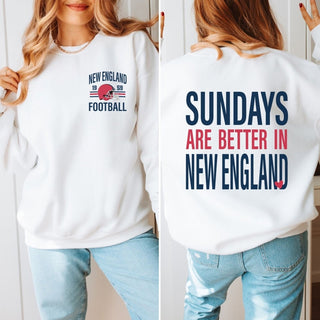 Sundays Are Better In New England Graphic Sweatshirt - Limeberry Designs