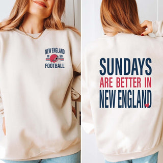 Sundays Are Better In New England Graphic Sweatshirt - Limeberry Designs