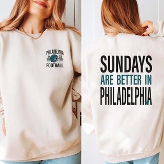 Sundays Are Better In Philadelphia Graphic Sweatshirt - Limeberry Designs