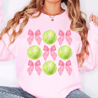 Tennis And Bows Collage Sweatshirt - Trendy Item - Limeberry Designs